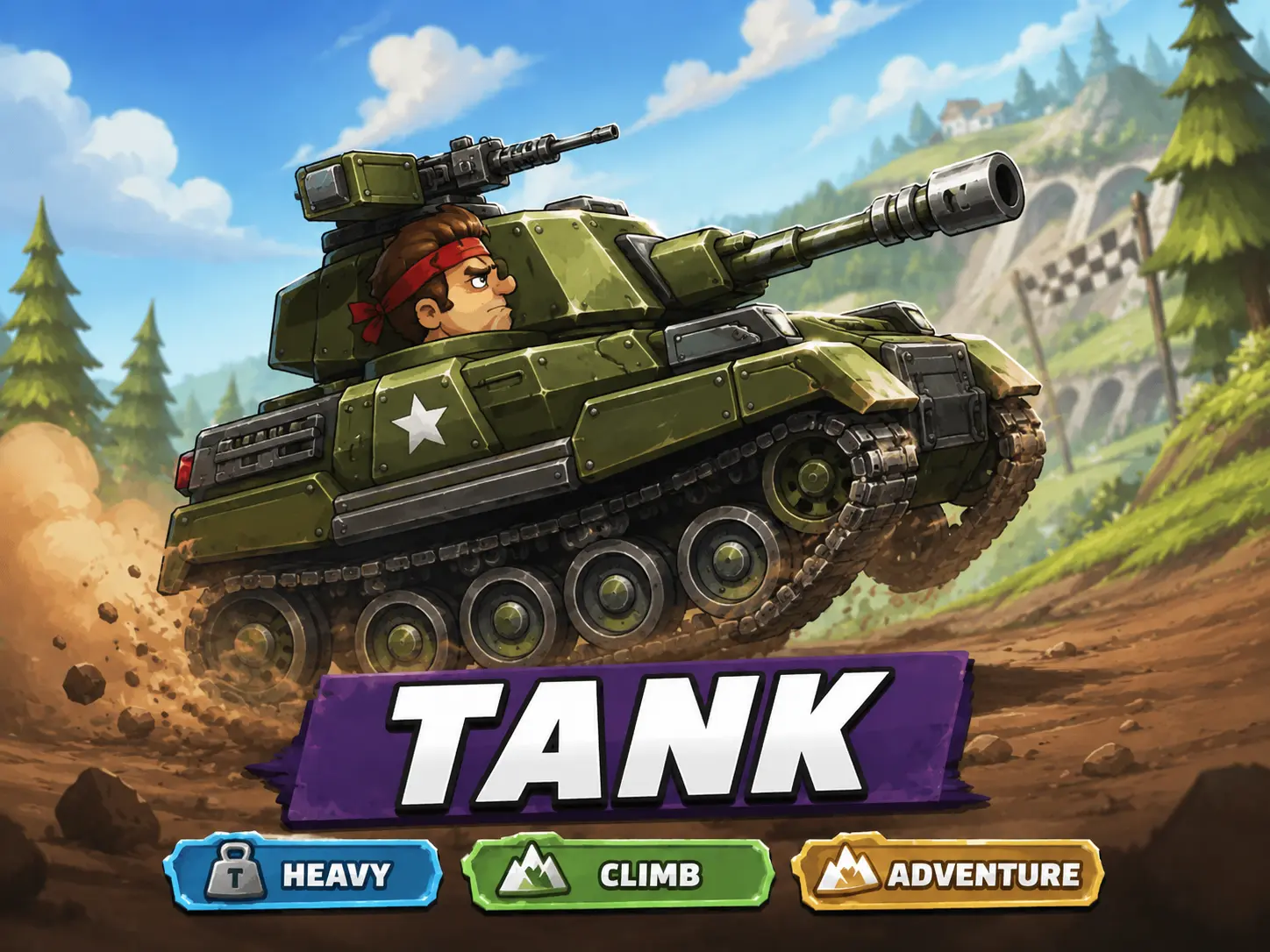 Tank – grön stridsvagn i Hill Climb Racing 2