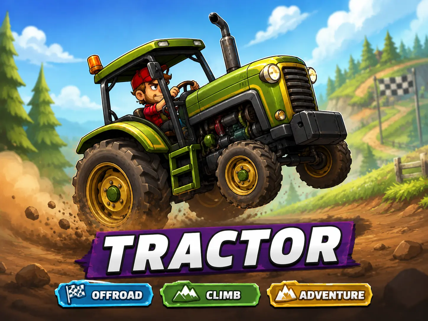 Tractor – grön traktor i Hill Climb Racing 2