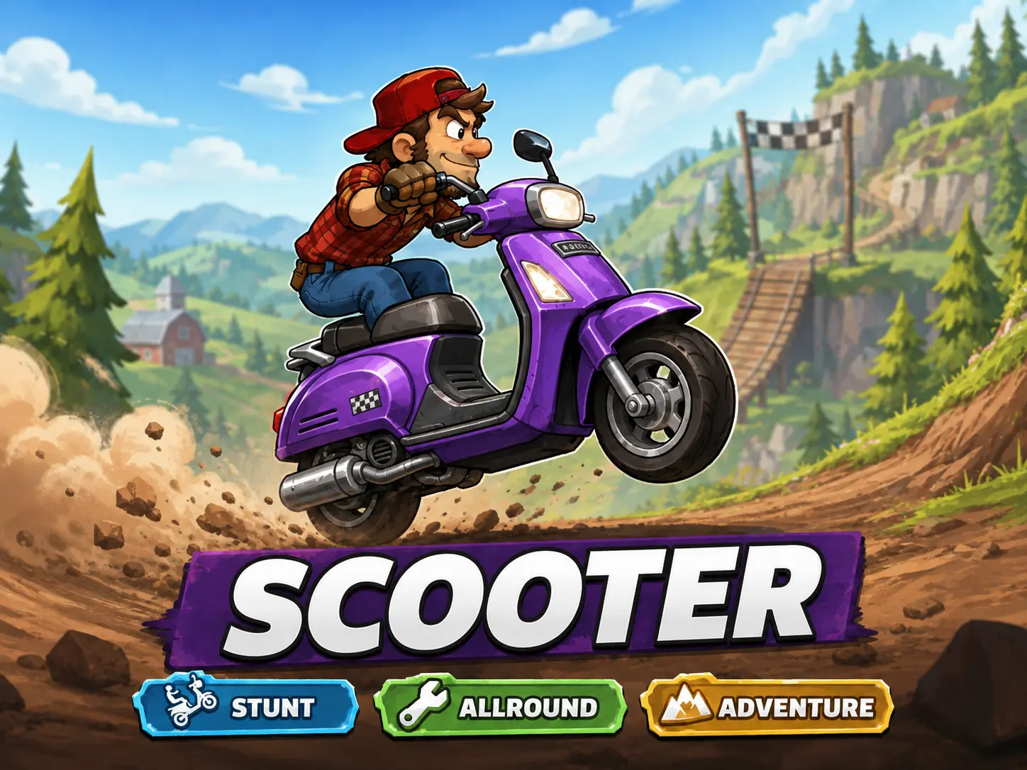 Scooter – lila skoter i Hill Climb Racing 2