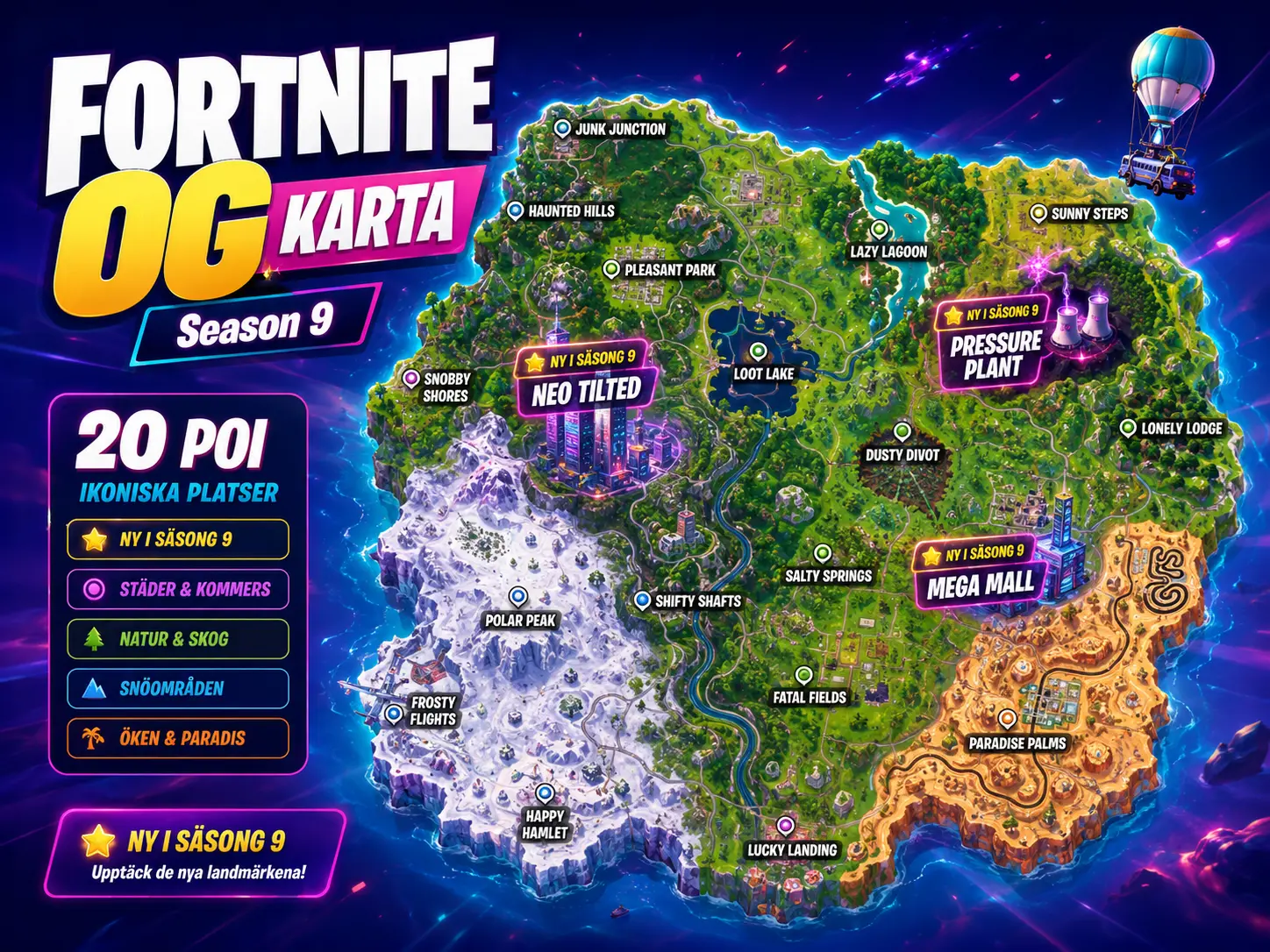 Platser på kartan – guide och tips i Fortnite